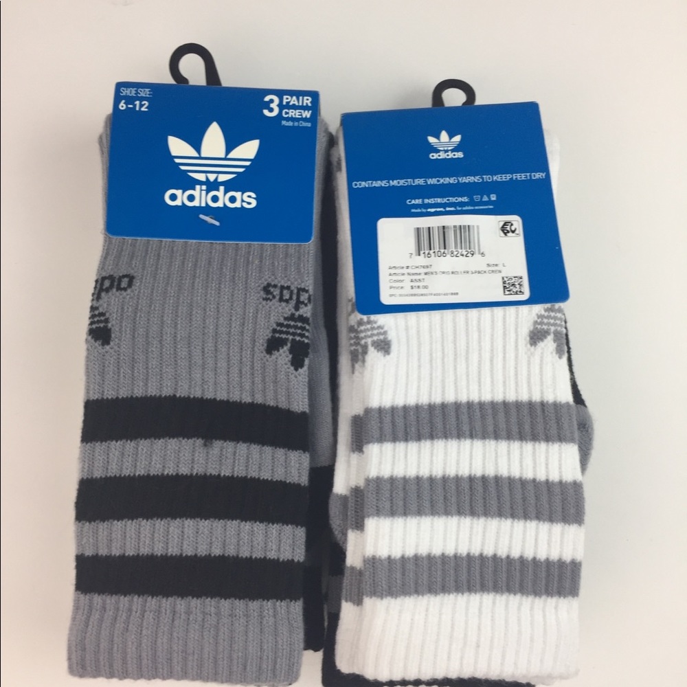 NWT Set of 2 adidas originals Crew Sock 3 Packs